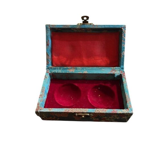 Vintage Musical Chinese Baoding Meditation Balls Chimes Yin Yang Silver Silk Box - Picture 2 of 4